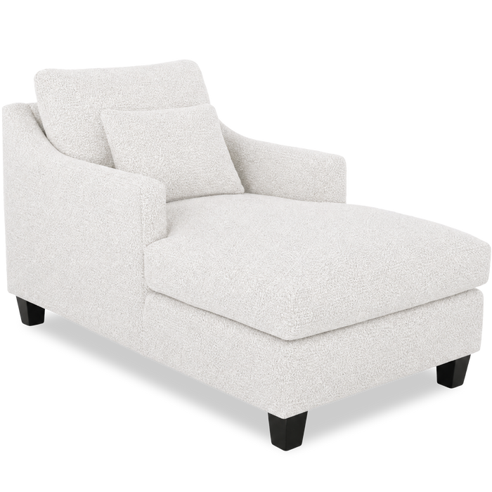 Made in Canada Sofa Lab Customizable 36\" Fabric Accent Chaise with Wood Legs – Teddy Snow