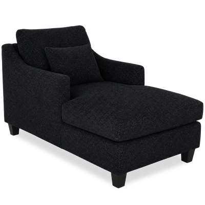 Made in Canada Sofa Lab Customizable 36" Fabric Accent Chaise with Wood Legs – Teddy Raven  | Fauteuil long d’appoint personnalisable de Sofa Lab de 36 po fabriqué au Canada en tissu avec pattes en bois - Teddy Raven