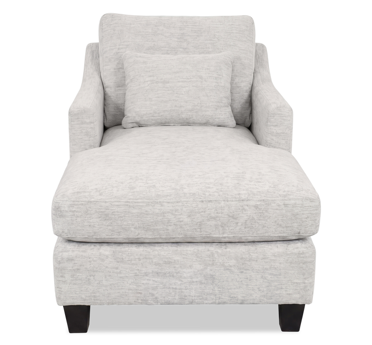 Made in Canada Sofa Lab Customizable 36\" Fabric Accent Chaise with Wood Legs – Plush Oyster  