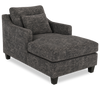 Made in Canada Sofa Lab Customizable 36" Fabric Accent Chaise with Wood Legs – Plush Charcoal  | Fauteuil long d’appoint personnalisable de Sofa Lab de 36 po fabriqué au Canada en tissu avec pattes en bois - Plush Charcoal