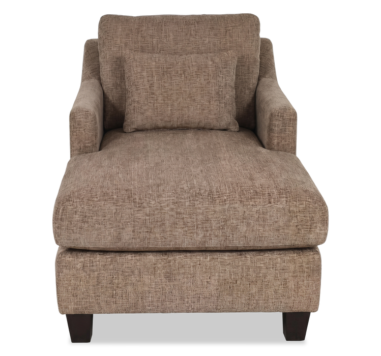 Made in Canada Sofa Lab Customizable 36\" Fabric Accent Chaise with Wood Legs – Chenille Praline