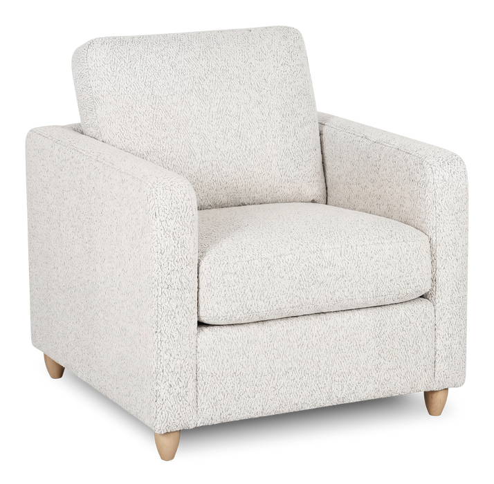 Made in Canada Sofa Lab Customizable Club 36\" Fabric Accent Chair with Wood Legs – Teddy Riverrock