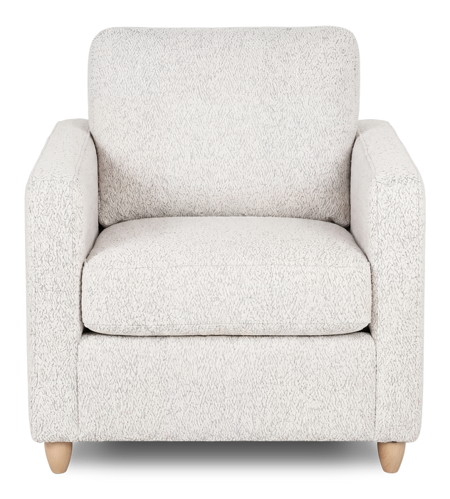 Made in Canada Sofa Lab Customizable Club 36\" Fabric Accent Chair with Wood Legs – Teddy Riverrock