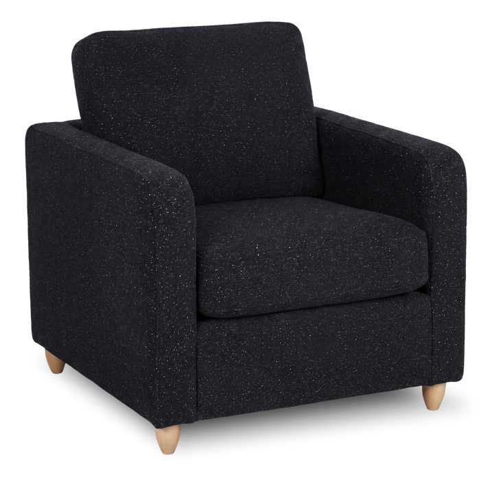 Made in Canada Sofa Lab Customizable Club 36\" Fabric Accent Chair with Wood Legs – Teddy Raven