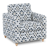 Made in Canada Sofa Lab Customizable Club 36" Fabric Accent Chair with Wood Legs – Indigo Accent Fabric | Fauteuil d’appoint personnalisable Club de Sofa Lab de 36 po fabriqué au Canada en tissu avec pattes en bois - tissu décoratif Indigo