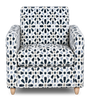 Made in Canada Sofa Lab Customizable Club 36" Fabric Accent Chair with Wood Legs – Indigo Accent Fabric | Fauteuil d’appoint personnalisable Club de Sofa Lab de 36 po fabriqué au Canada en tissu avec pattes en bois - tissu décoratif Indigo