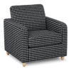 Made in Canada Sofa Lab Customizable Club 36" Fabric Accent Chair with Wood Legs – Panda Accent Fabric | Fauteuil d’appoint personnalisable Club de Sofa Lab de 36 po fabriqué au Canada en tissu avec pattes en bois - tissu décoratif Panda