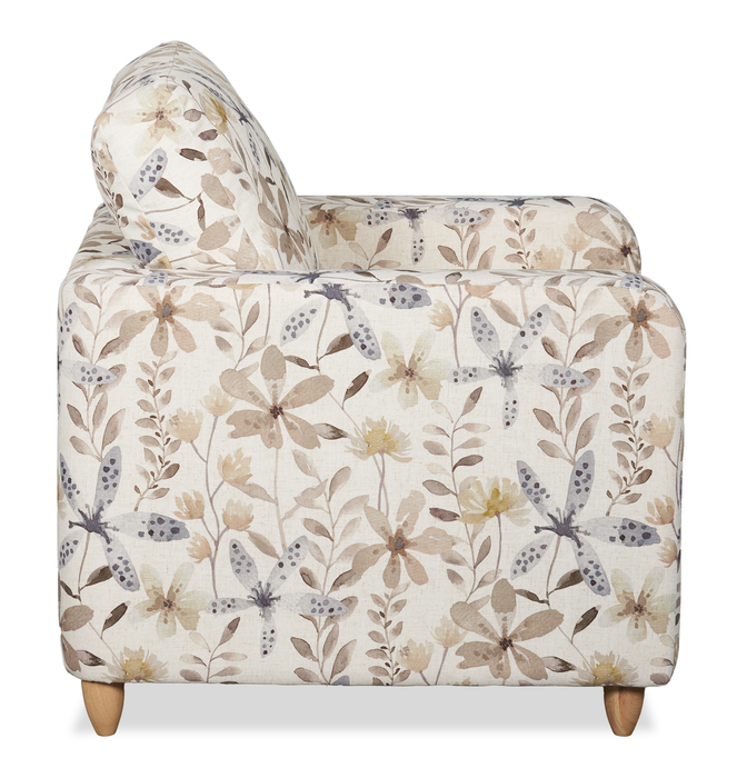 Made in Canada Sofa Lab Customizable Club 36\" Fabric Accent Chair with Wood Legs – Dust Accent Fabric 