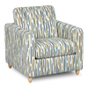 Made in Canada Sofa Lab Customizable Club 36\" Fabric Accent Chair with Wood Legs – Capri Accent Fabric 
