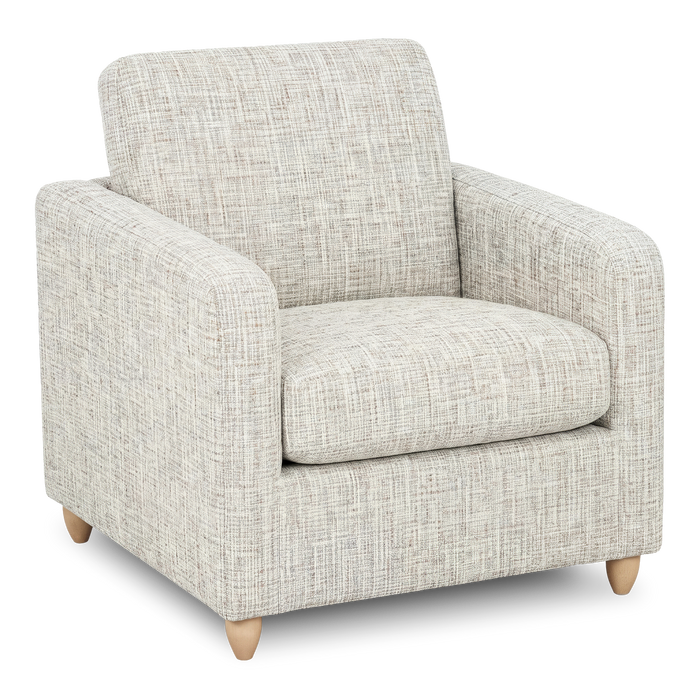 Made in Canada Sofa Lab Customizable Club 36\" Fabric Accent Chair with Wood Legs – Rust Accent Fabric 