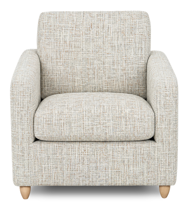 Made in Canada Sofa Lab Customizable Club 36\" Fabric Accent Chair with Wood Legs – Rust Accent Fabric 