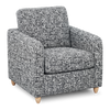 Made in Canada Sofa Lab Customizable Club 36" Fabric Accent Chair with Wood Legs – Jet Accent Fabric | Fauteuil d’appoint personnalisable Club de Sofa Lab de 36 po fabriqué au Canada en tissu avec pattes en bois - tissu décoratif Jet