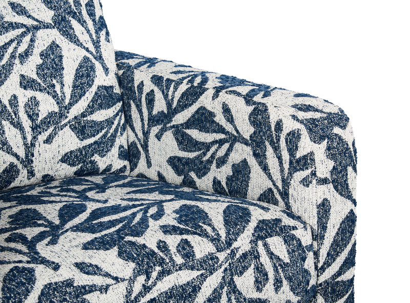 Made in Canada Sofa Lab Customizable Club 36\" Fabric Accent Chair with Wood Legs – Marine Accent Fabric 