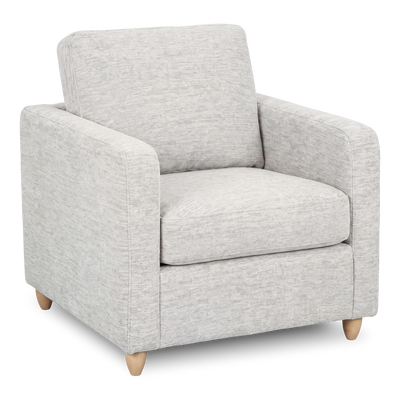 Made in Canada Sofa Lab Customizable Club 36" Fabric Accent Chair with Wood Legs – Plush Oyster | Fauteuil d’appoint personnalisable Club de Sofa Lab de 36 po fabriqué au Canada en tissu avec pattes en bois - Plush Oyster
