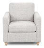 Made in Canada Sofa Lab Customizable Club 36" Fabric Accent Chair with Wood Legs – Plush Oyster | Fauteuil d’appoint personnalisable Club de Sofa Lab de 36 po fabriqué au Canada en tissu avec pattes en bois - Plush Oyster