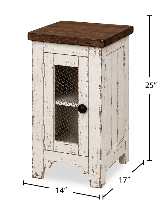 Croft 14” Country-Style Chairside Table with Storage - Mocha