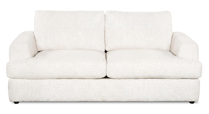 Made in Canada Customizable Sofa Lab Curve 86\" Fabric Condo Sofa  – Teddy Snow