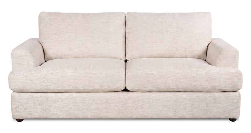 Made in Canada Customizable Sofa Lab Curve 86\" Fabric Condo Sofa  – Chenille White