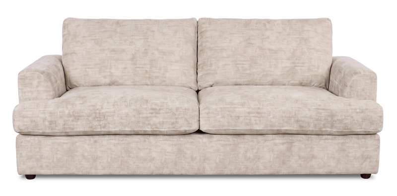 Made in Canada Customizable Sofa Lab Curve 86\" Fabric Condo Sofa  – Plush Parchment