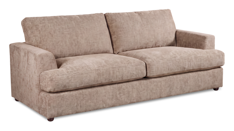 Made in Canada Customizable Sofa Lab Curve 88\" Fabric Sofa – Chenille Praline
