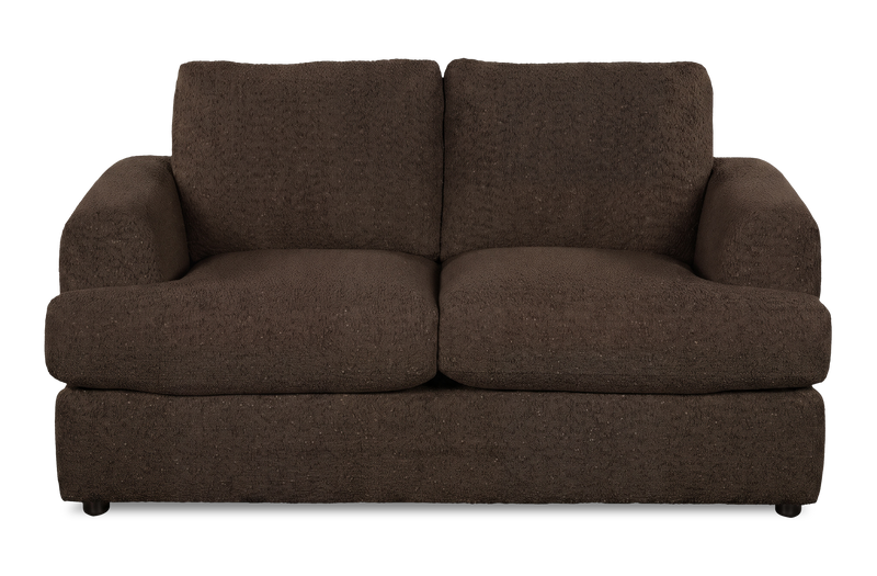 Made in Canada Customizable Sofa Lab Curve 65\" Fabric Loveseat - Teddy Walnut