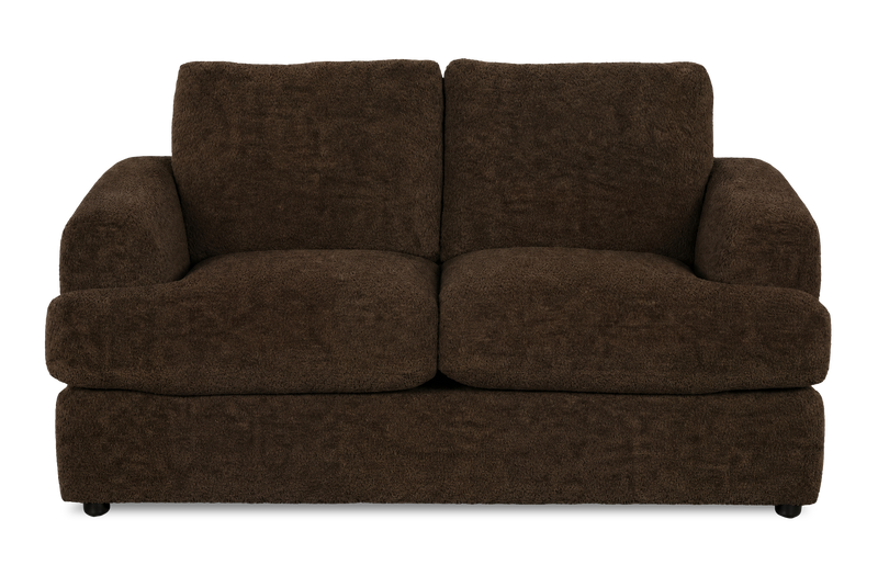 Made in Canada Customizable Sofa Lab Curve 65\" Fabric Loveseat - Plush Chocolate