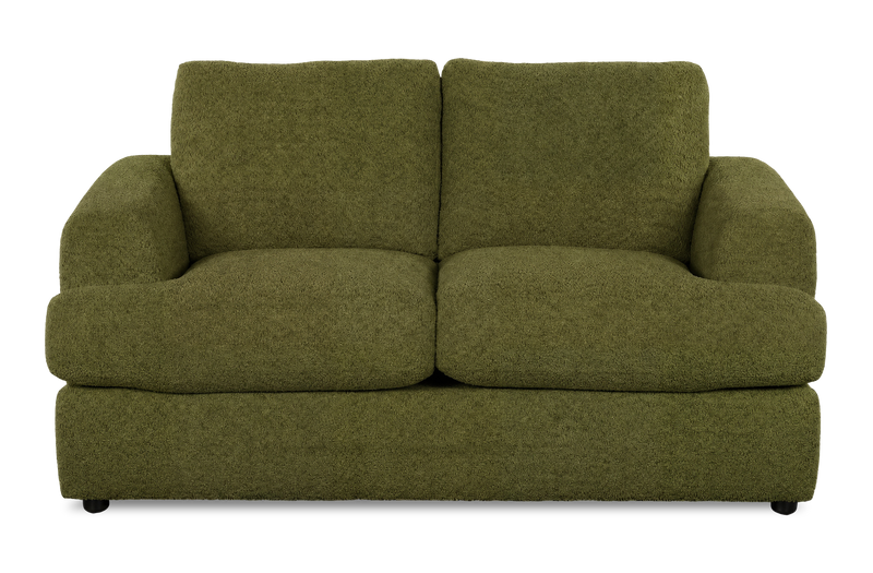 Made in Canada Customizable Sofa Lab Curve 65\" Fabric Loveseat - Chenille Moss