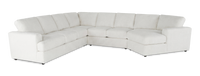 Made in Canada Customizable Sofa Lab Curve 4-Piece Right-Facing Sectional with Cuddler - Teddy Snow 