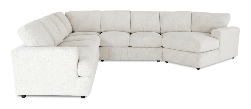 Made in Canada Customizable Sofa Lab Curve 4-Piece Right-Facing Sectional with Cuddler - Teddy Snow