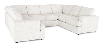 Made in Canada Customizable Sofa Lab Curve U-Shaped Sectional - Teddy Snow | Sofa sectionnel en U personnalisable Curve de Sofa Lab fabriqué au Canada en tissu - Teddy Snow