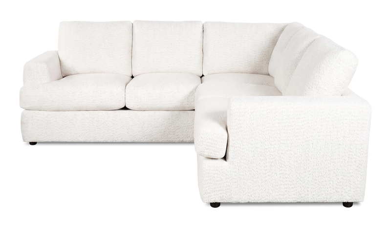 Made in Canada Customizable Sofa Lab Curve 2-Piece Fabric Sectional - Teddy Snow