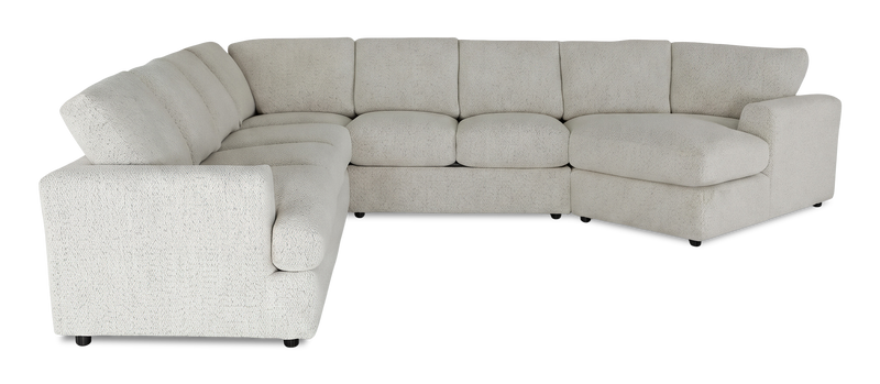 Made in Canada Customizable Sofa Lab Curve 4-Piece Right-Facing Sectional with Cuddler - Teddy Riverrock