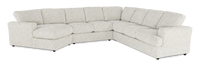 Made in Canada Customizable Sofa Lab Curve 4-Piece Left-Facing Sectional with Cuddler - Teddy Riverrock