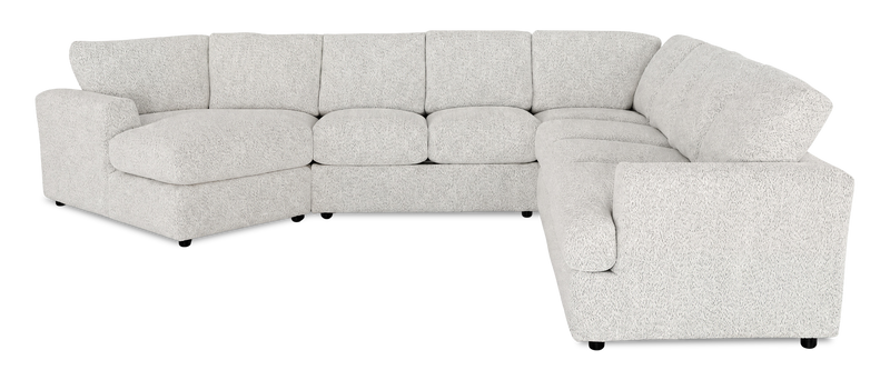 Made in Canada Customizable Sofa Lab Curve 4-Piece Left-Facing Sectional with Cuddler - Teddy Riverrock