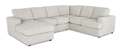Made in Canada Customizable Sofa Lab Curve 3 Piece Left-Facing Fabric Sectional with Chaise – Teddy Riverrock | Sofa sectionnel de gauche 3 pièces avec fauteuil long personnalisable Curve de Sofa Lab fabriqué au Canada en tissu - Teddy Riverrock