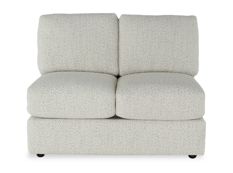Made in Canada Customizable Sofa Lab Curve 47\" Armless Fabric Loveseat - Teddy Riverrock