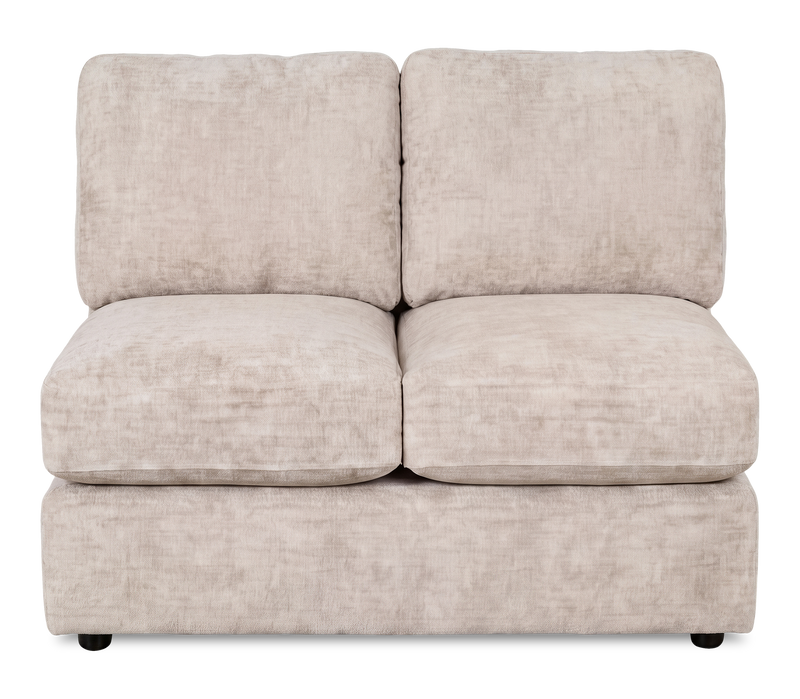 Made in Canada Customizable Sofa Lab Curve 47\" Armless Fabric Loveseat - Plush Parchment