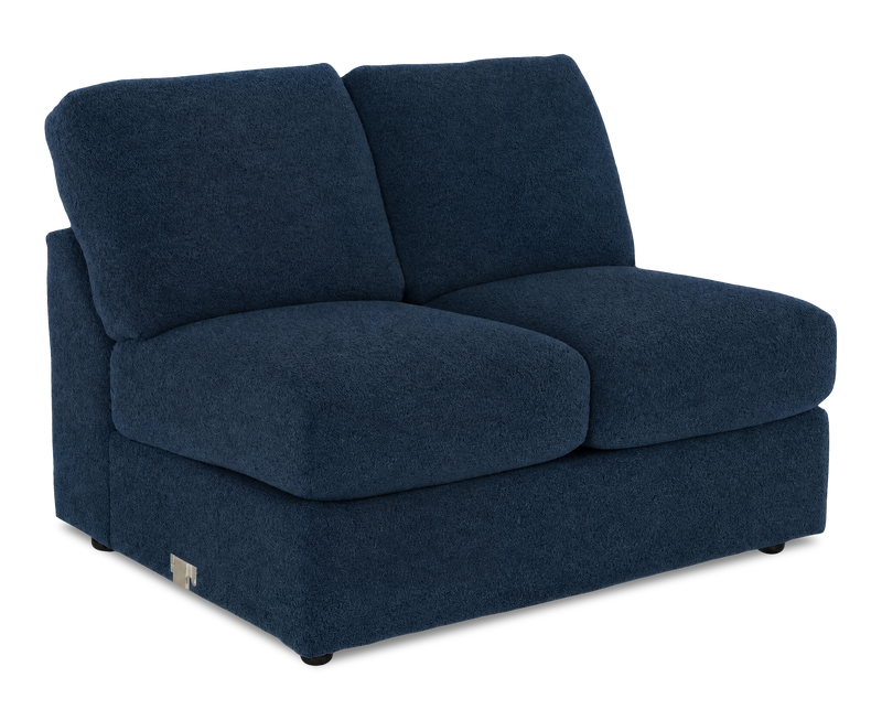 Made in Canada Customizable Sofa Lab Curve 47\" Armless Fabric Loveseat - Chenille Pacific