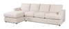 Made in Canada Customizable Sofa Lab Curve Left-Facing Fabric Sofa Chaise  – Chenille White