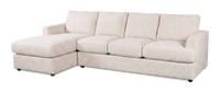 Made in Canada Customizable Sofa Lab Curve Left-Facing Fabric Sofa Chaise – Chenille White