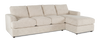 Made in Canada Customizable Sofa Lab Curve Fabric Right-Facing Sofabed Sectional - Chenille White