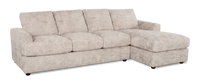 Made in Canada Customizable Sofa Lab Curve Fabric Right-Facing Sofabed Sectional - Plush Parchment 