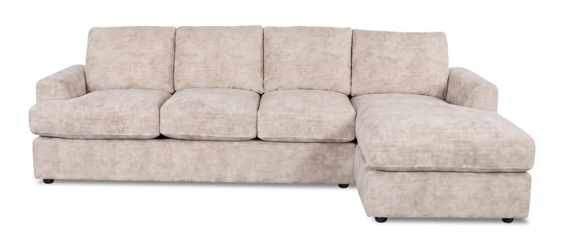 Made in Canada Customizable Sofa Lab Curve Fabric Right-Facing Sofabed Sectional - Plush Parchment