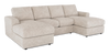 Made in Canada Customizable Sofa Lab Curve Fabric Double Chaise Sectional - Plush Parchment