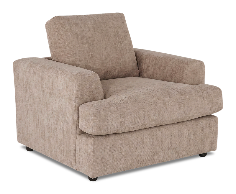Made in Canada Customizable Sofa Lab Curve 40\" Fabric Chair – Chenille Praline