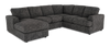 Made in Canada Customizable Sofa Lab Curve 3 Piece Left-Facing Fabric Sectional with Chaise – Plush Charcoal 