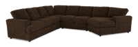 Made in Canada Customizable Sofa Lab Curve 4-Piece Right-Facing Sectional with Cuddler - Plush Chocolate 