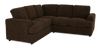 Made in Canada Customizable Sofa Lab Curve 2-Piece Fabric Sectional - Plush Chocolate