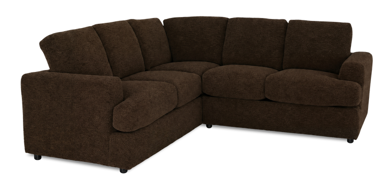 Made in Canada Customizable Sofa Lab Curve 2-Piece Fabric Sectional - Plush Chocolate
