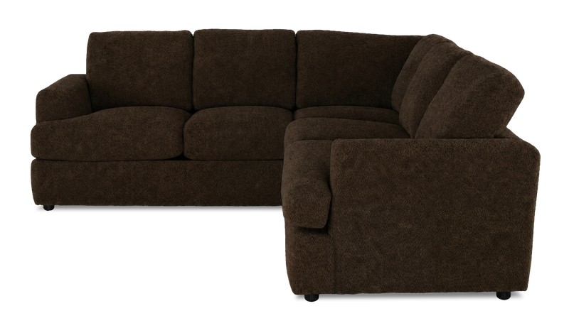 Made in Canada Customizable Sofa Lab Curve 2-Piece Fabric Sectional - Plush Chocolate